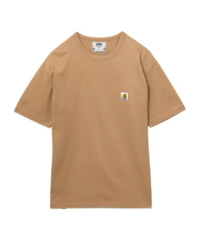Junya Watanabe X Carhartt Logo-patch T-shirt In Brown
