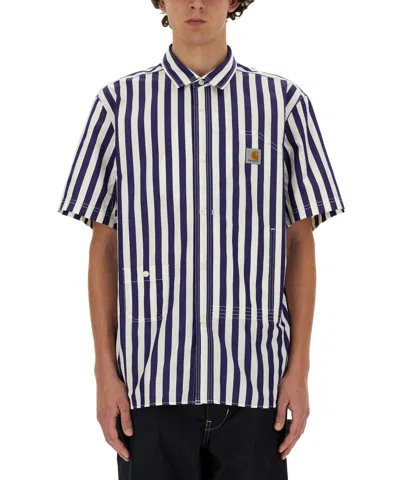 Junya Watanabe X Carhartt Short Sleeve Shirt In Blue