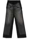 Junya Watanabe X Comme Des Garçons Denim-panel Trousers In Black