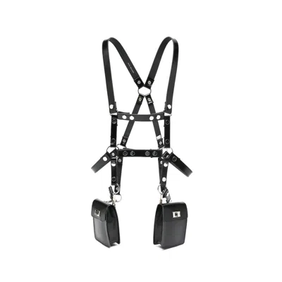 Junya Watanabe X Comme Des Garçons Harness-style Leather Mini Bag In Black