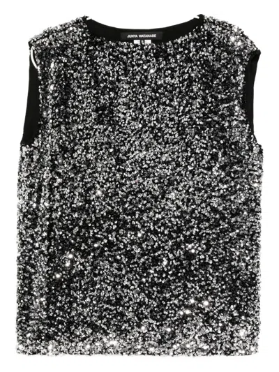 Junya Watanabe X Comme Des Garçons Sequin-embellished Vest In Black
