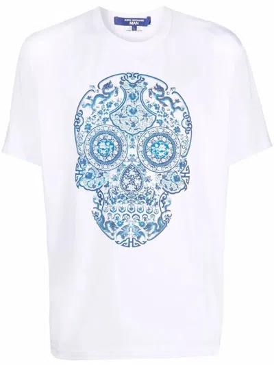 Junya Watanabe X Comme Des Garçons Skull-print Cotton T-shirt Clothing In White