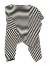 Junya Watanabe Striped Long Sleeve Asymmetric Top In Black