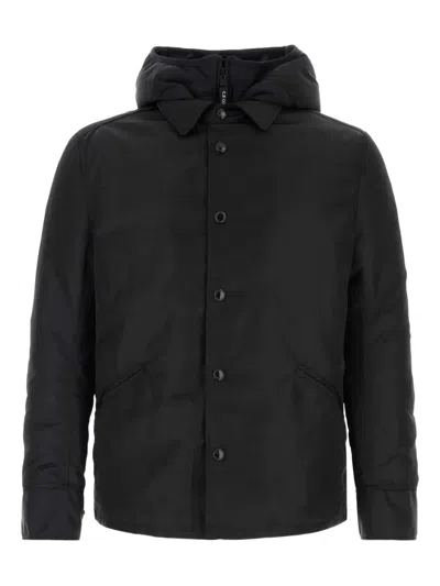 Junya Watanabe Nylon Down Jacket With Adjustable Waist Tabs In Black