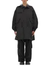 Junya Watanabe X C.p. Company Hooded Drawstring Parka In Black