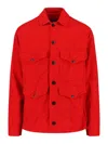 Junya Watanabe Emporio Armani Allover Logo Cotton Polo Shirt In Red