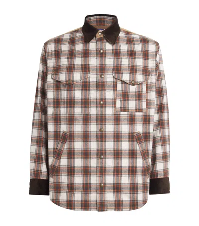 JUNYA WATANABE X FILSON OILSKIN-LEATHER CHECK JACKET