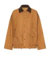 Junya Watanabe Cotton Canvas Jacket With Wool Back Insert And Corduroy Collar In Brown