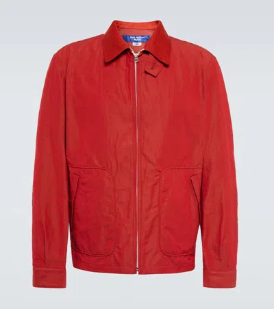 Junya Watanabe X Jean-michel Basquiat Cotton And Linen Jacket In Red/blk X Red