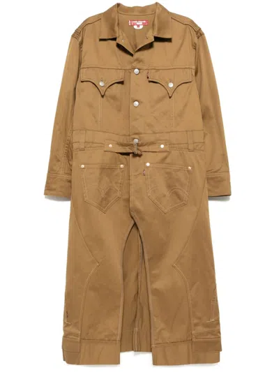 Junya Watanabe X Levi's Belted Coat In Brown