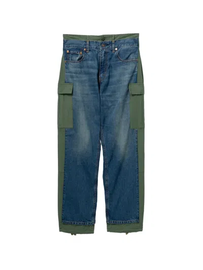 Junya Watanabe X Levi's Cargo-panel Trousers In Blue