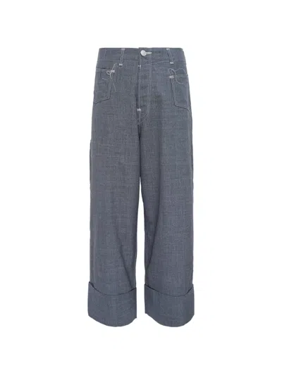 Junya Watanabe X Levi's Cuffed Pocket Wool Trousers In Blue