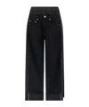 Junya Watanabe Logo-patch Panelled-design Cropped Jeans In Black