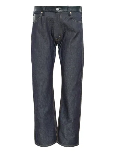 Junya Watanabe X Levi's Leather-patch Jeans In Blue
