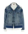 Junya Watanabe Double-layer Denim Front Shirt Jacket In Blue