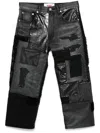 Junya Watanabe Cropped Denim Patchwork Pants In Black