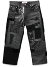 Junya Watanabe Cropped Denim Patchwork Pants In Schwarz