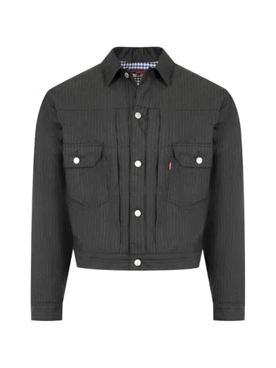Junya Watanabe X Levi's Pinstripe Overshirt In Black