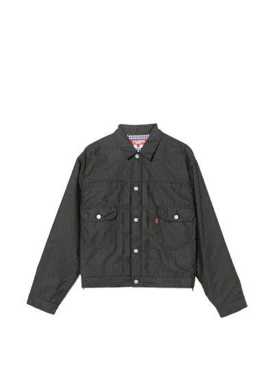 Junya Watanabe X Levi's Pinstripe Shirt Jacket In Black