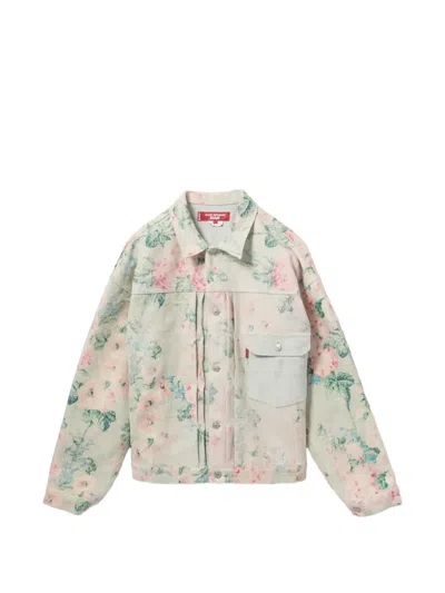 Junya Watanabe X Levi's Rose-print Jacket In Neutral