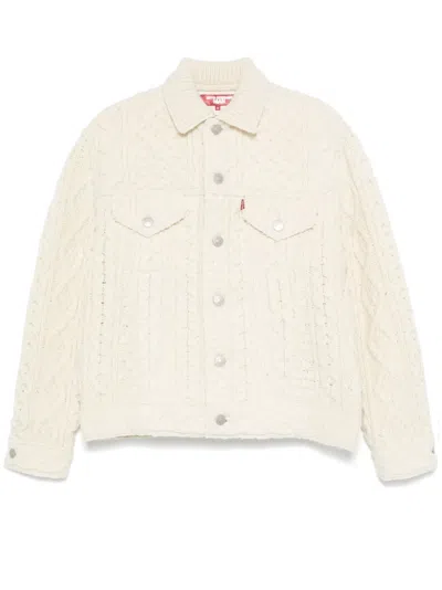 Junya Watanabe X Levi's Aran-knit Cardigan In Black