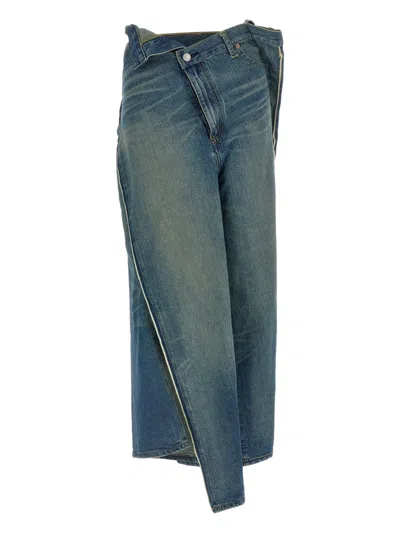 Junya Watanabe X Levi's® Asymmetric Stitched Panel Jeans In Blue