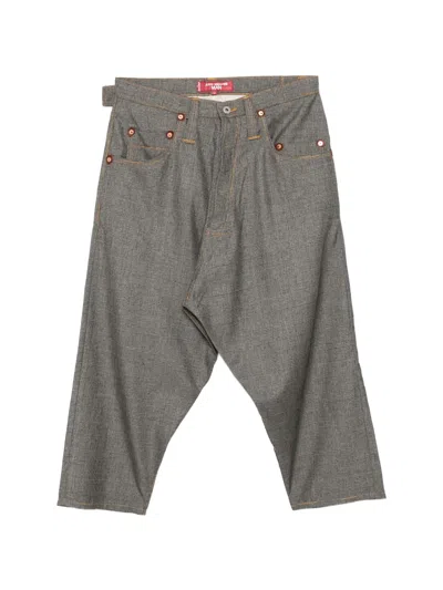 Junya Watanabe X Levis Checked Tapered Trousers In Gray