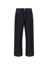 Junya Watanabe Navy Blue Solid Jeans In Black