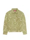 Junya Watanabe X Levi´s Damask-pattern Denim Jacket In Green
