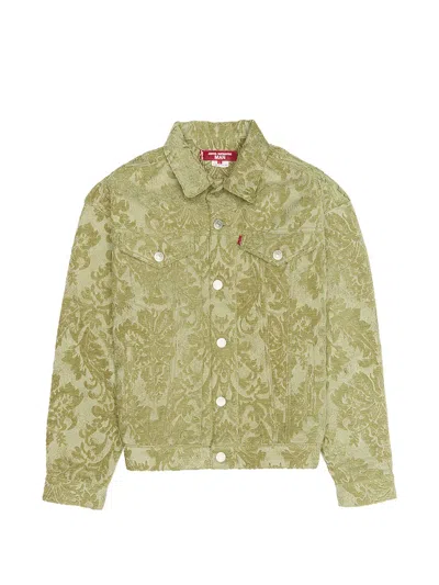 Junya Watanabe X Levi´s Damask-pattern Denim Jacket In Green