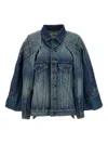 Junya Watanabe Double-layer Faded Denim Jacket With Chest Pockets