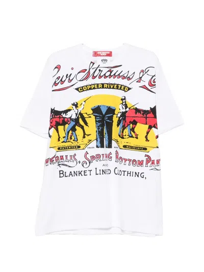 Junya Watanabe X Levi`s Graphic-print T-shirt In White