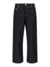 Junya Watanabe Navy Blue Solid Jeans In Black
