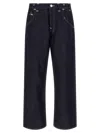 Junya Watanabe Navy Blue Solid Jeans In Blue