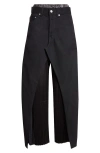 Junya Watanabe X Levi's® Mixed Media Denim & Pleated Satin Pants In Black