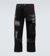 Junya Watanabe X Levi's Patchwork Wide-leg Jeans In Black X Mix