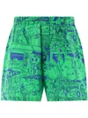 Junya Watanabe X Lousy Livin Cartoon-print Shorts In Green