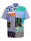 Junya Watanabe Patchwork Shirt With Short Sleeves And Chest Pocket In Multicolor