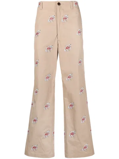 JUNYA WATANABE X ROY LICHTENSTEIN COTTON CHINO TROUSERS