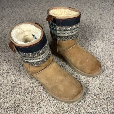Pre-owned Junya Watanabe X Ugg Aw13 Junya Watanabe Patchwork Plaid Ugg Boots In Sand