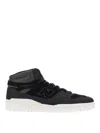 Junya Watanabe High-top Sneakers With Textured Upper And Rubber Sole In Black