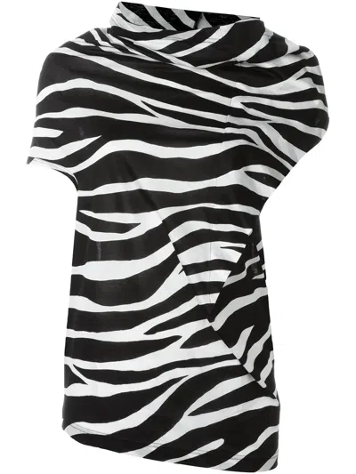 Junya Watanabe Oberteil Mit Zebra-print In Black