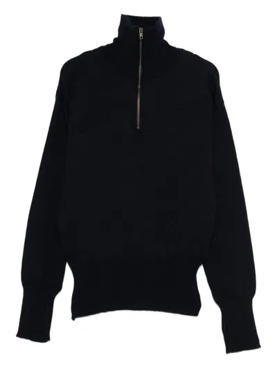 Junya Watanabe Zip-neck Sweater In Blue