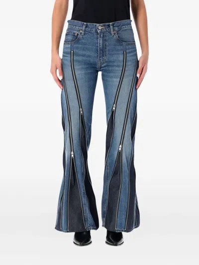 JUNYA WATANABE ZIP PANELLED DENIM JEANS