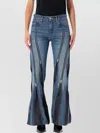 Junya Watanabe Flared Denim Trousers With Zipper Detail In Blue