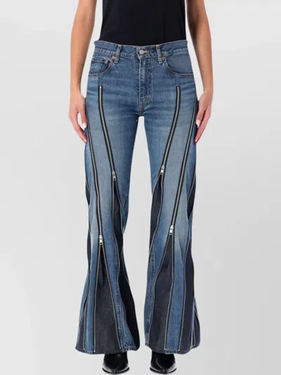 JUNYA WATANABE ZIPPED DENIM TROUSERS STRAIGHT-LEG FIT