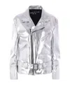 Junya Watanabe Zipper Leather Jacket In Neutral