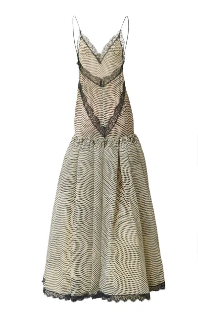 Juozas Statkevicius Chiffon And Lace Maxi Dress In Multi