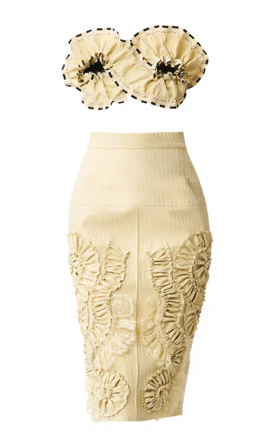 Juozas Statkevicius Jacquard Bustier Top In Yellow