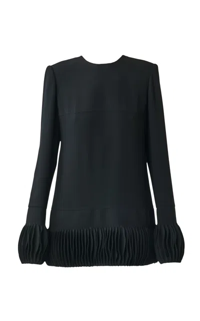 Juozas Statkevicius Long-sleeve Crepe Mini Dress In Black